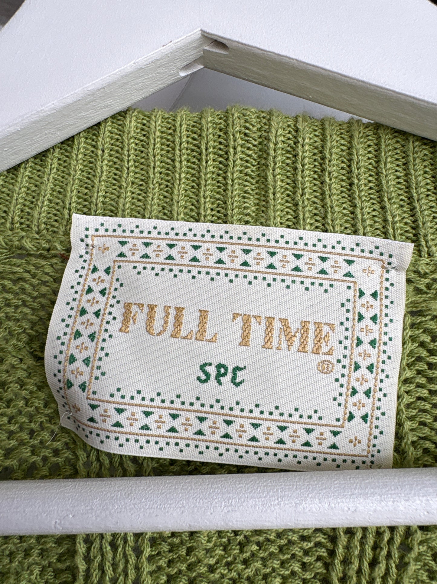 Cardigan verde crud tall din bumbac excepțional cu torsade