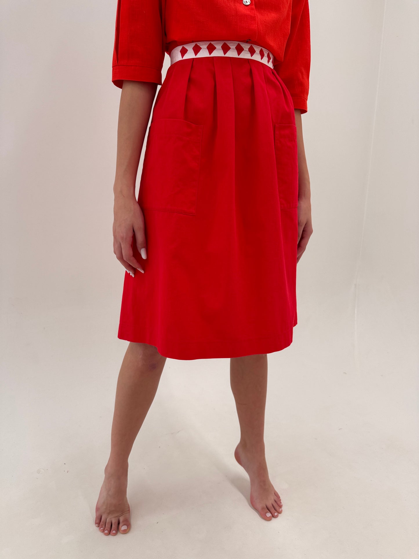 Fustă vintage italiană de designer din faille excepțional de bumbac