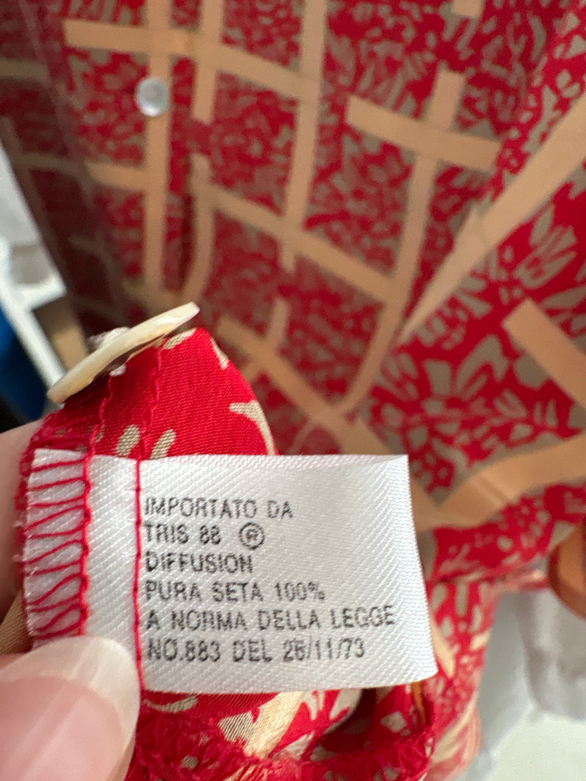 Cămașa din mătase naturală brick red cu print camel