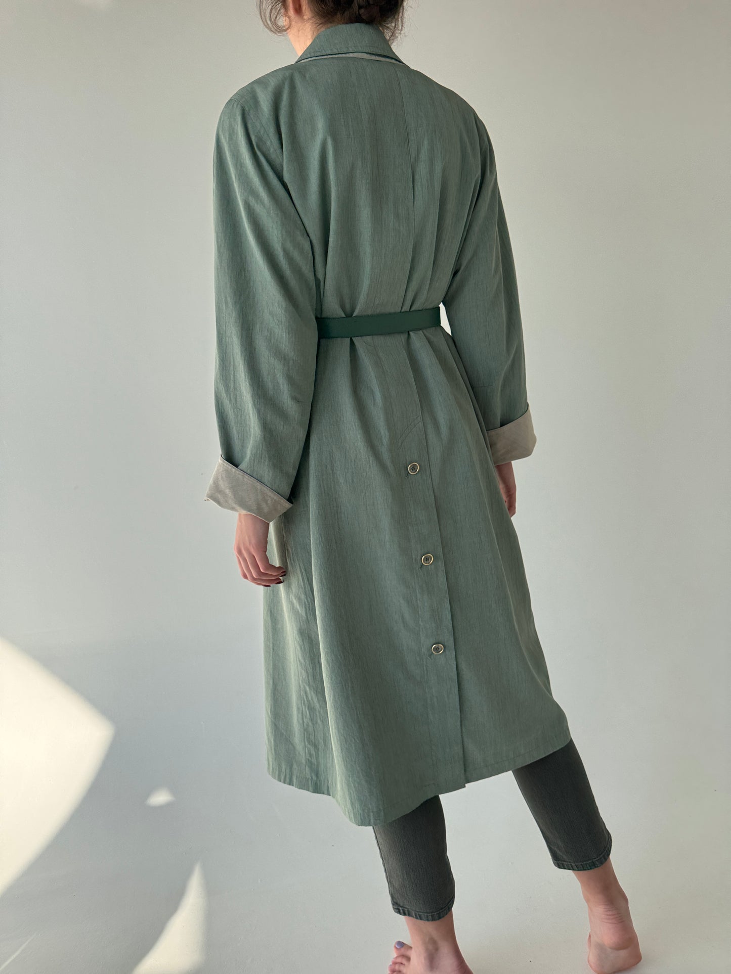 Trench vintage impermeabil ultra ușor cu mâneci reglabile