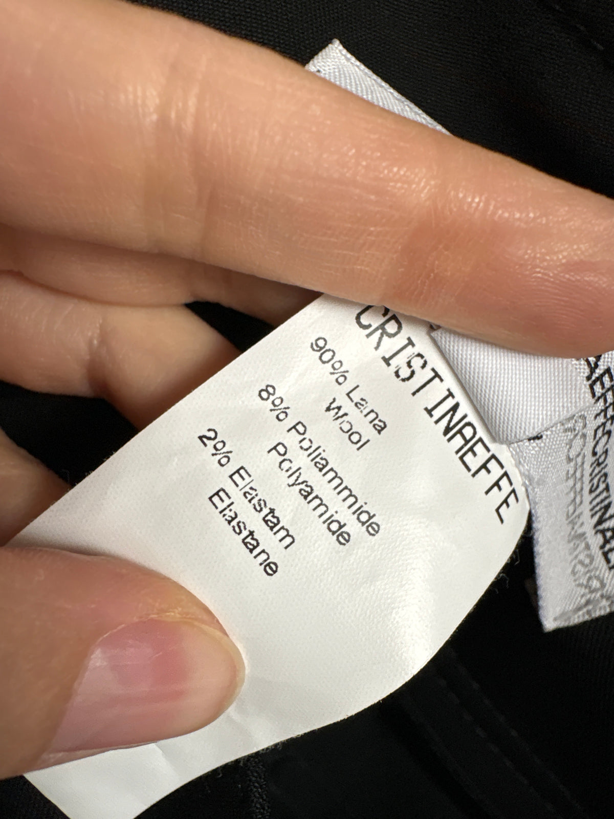 Fustă neagră de brand high end italian CristinaEffe din lanita extrafina confort în croi deosebit