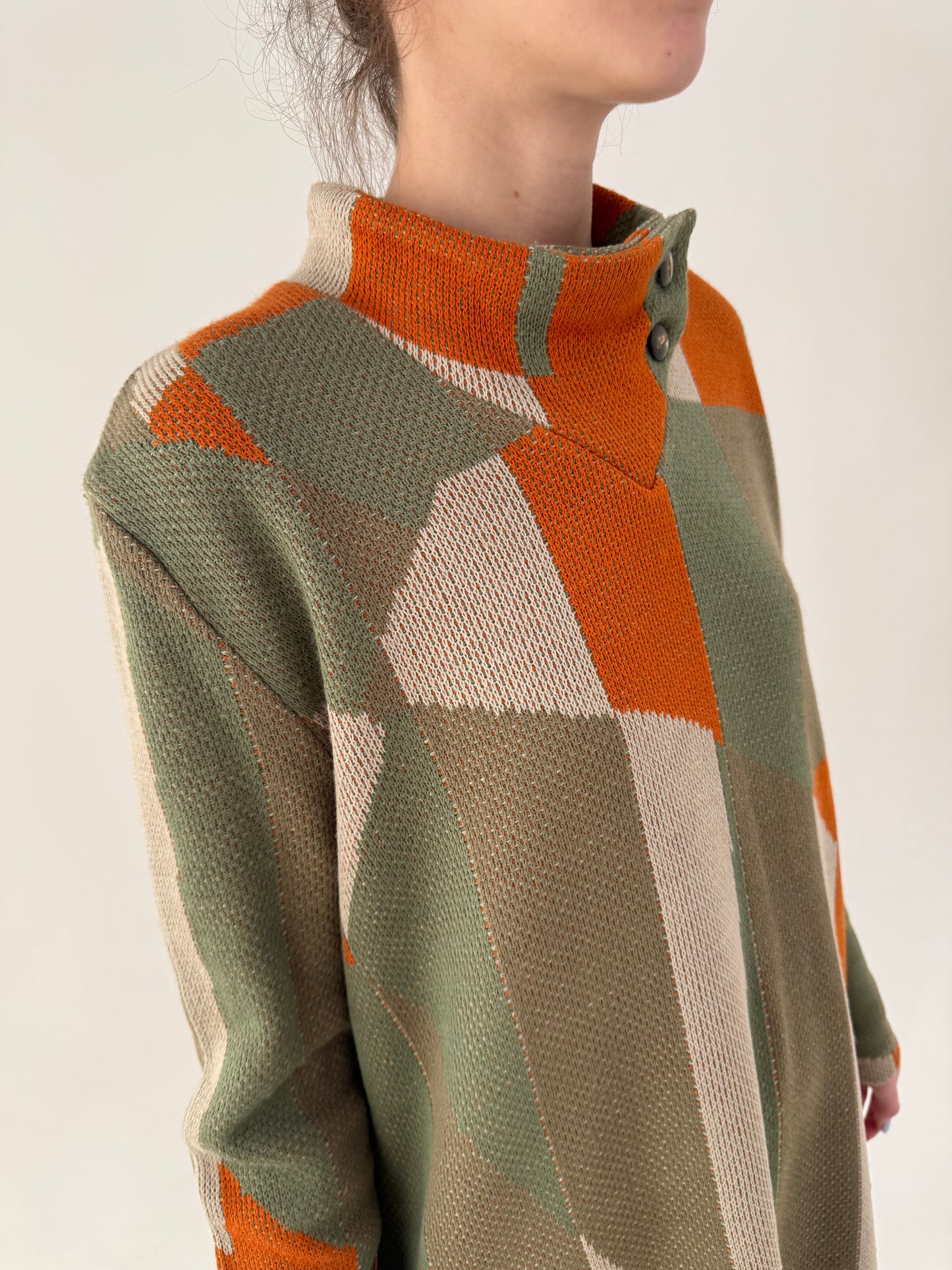 Rochie vintage în nuanțe superbe în croi retro modern din lana extrafina