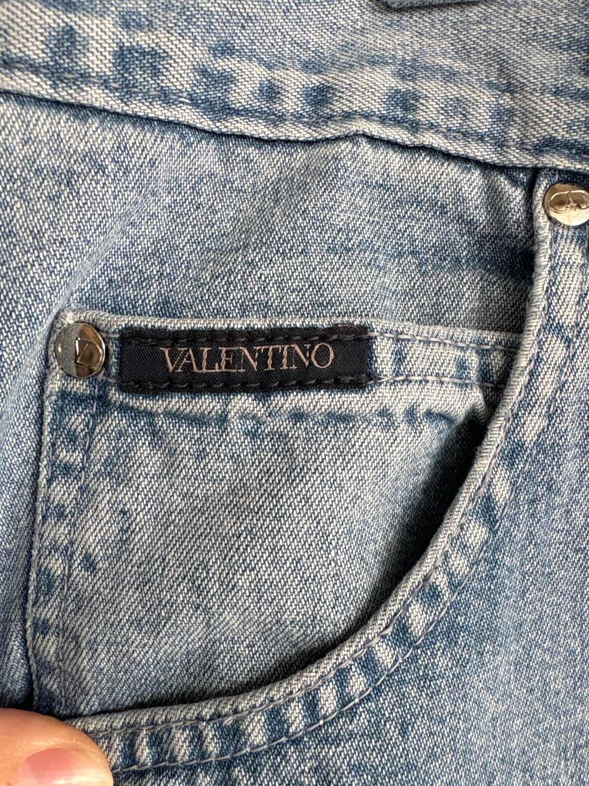 Jeans Valentino vintage classic wash and fit din bumbac plin