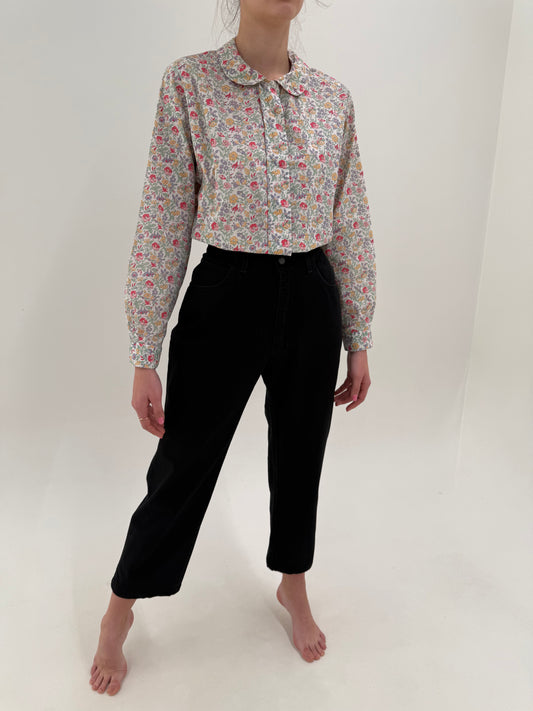 Jeans vintage Fendi negri cu talie înaltă elastica mom fit