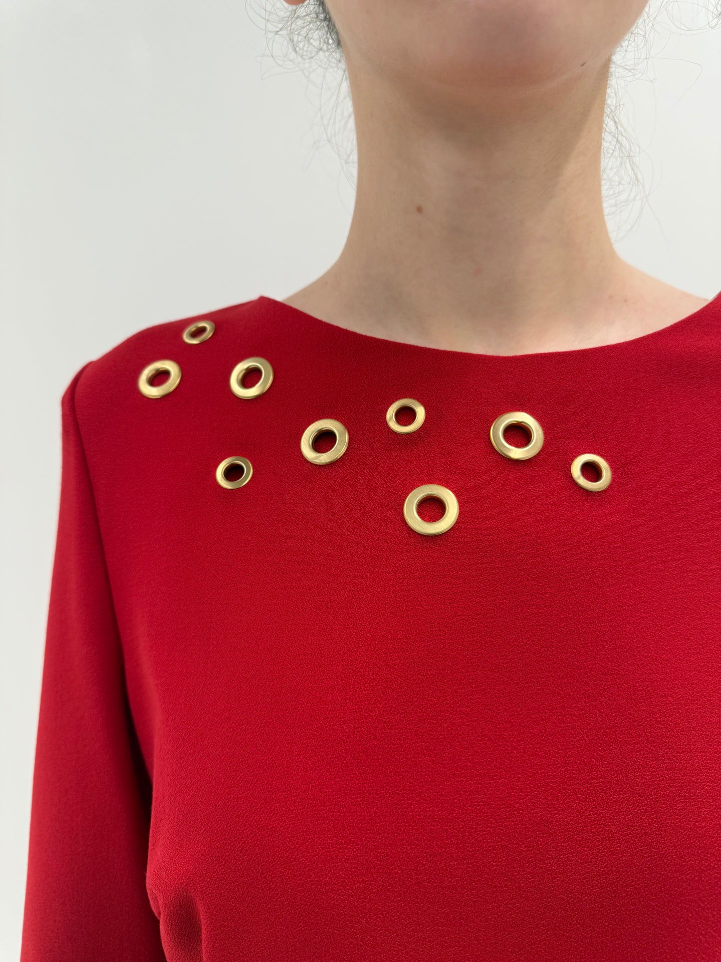 Rochie luxury Escada de la business la cocktail roșu tare