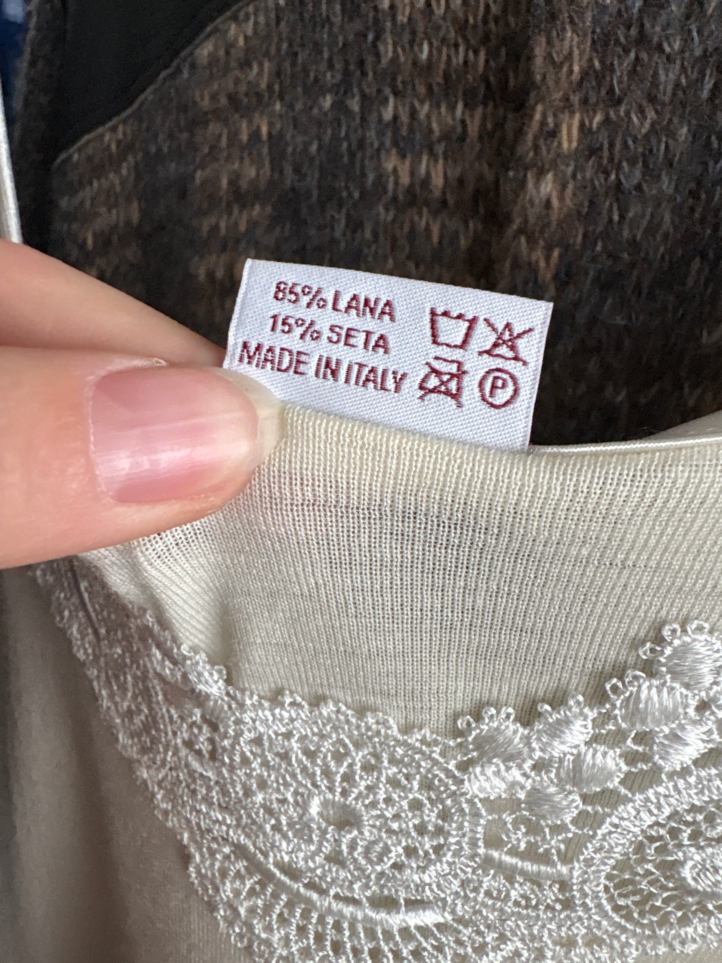 Maieu high end italian din mătase naturală și lana extrafina cambrat