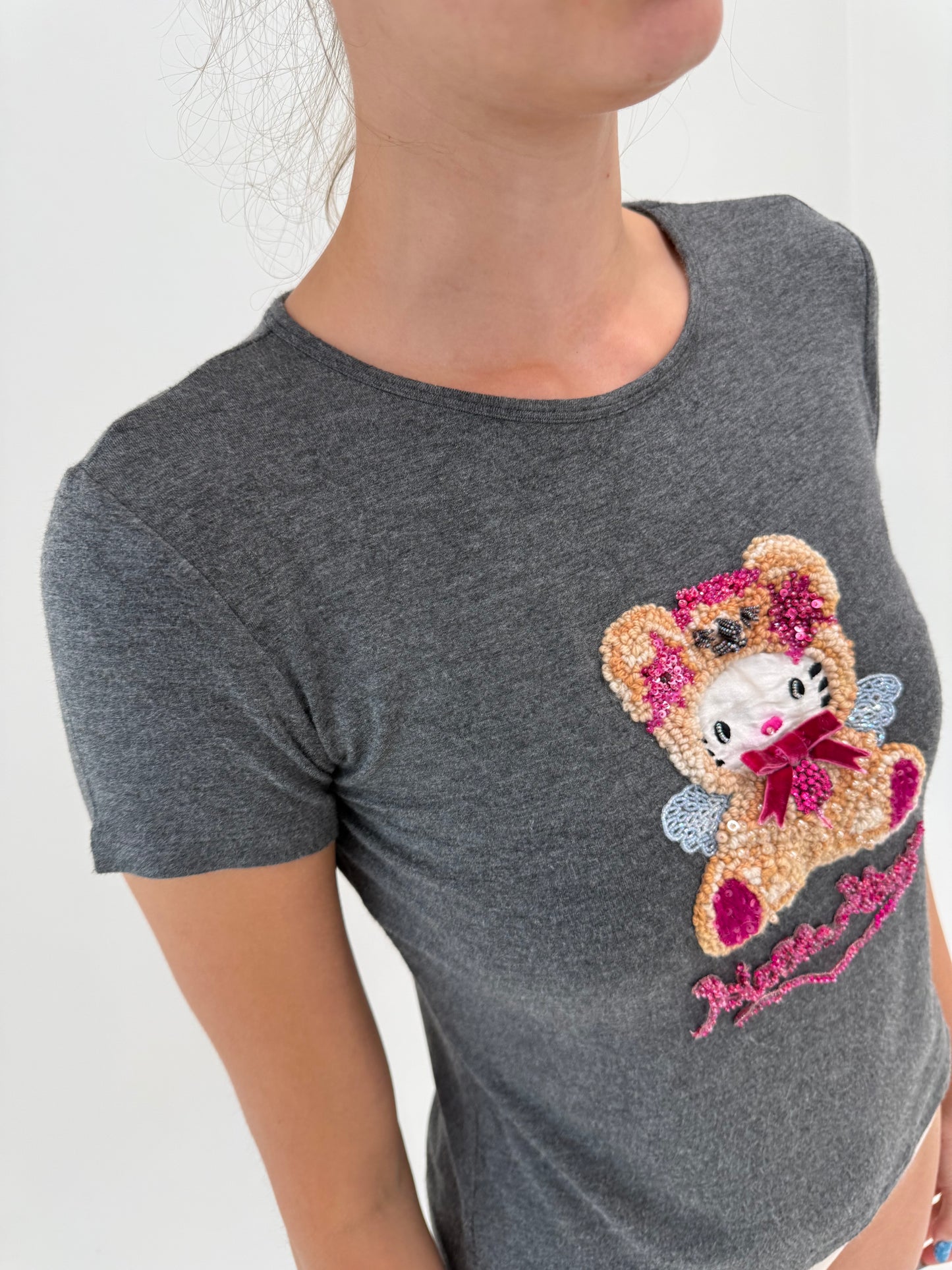 Tricou luxury Iceberg cu aplicații manuale din bumbac ultra confort
