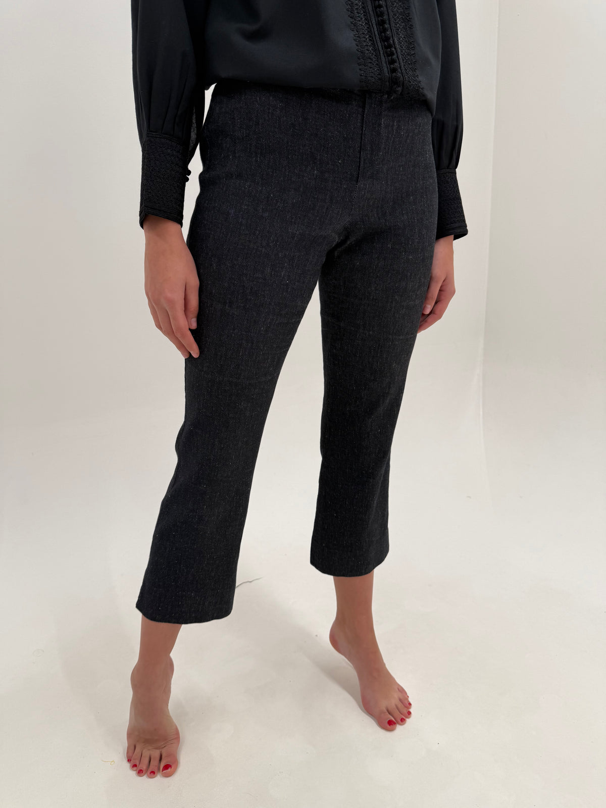 Jeans Max Mara raw petite dark wash straight leg excepționali confort