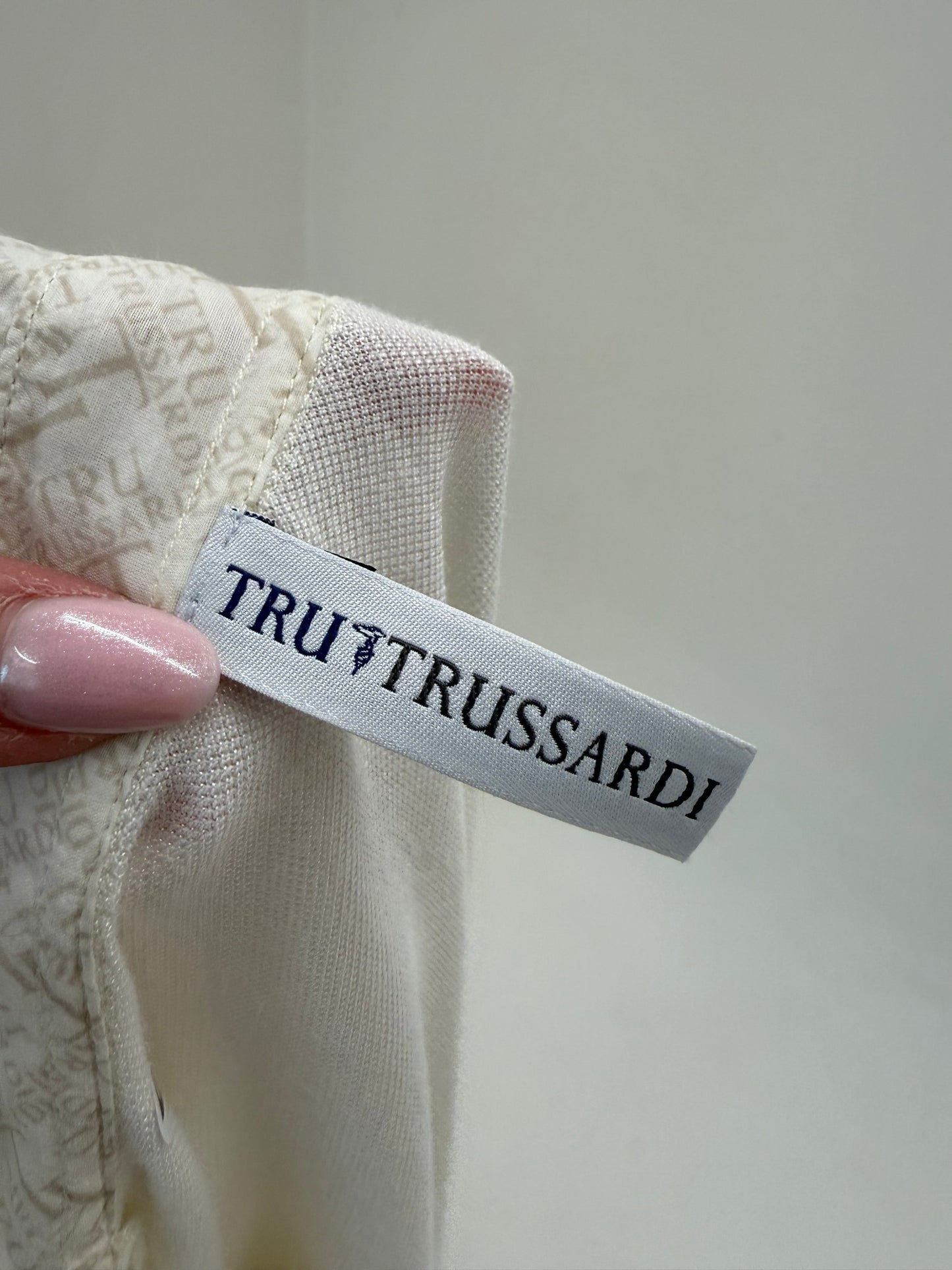 Top polo Trussardi din bumbac excepțional texturat
