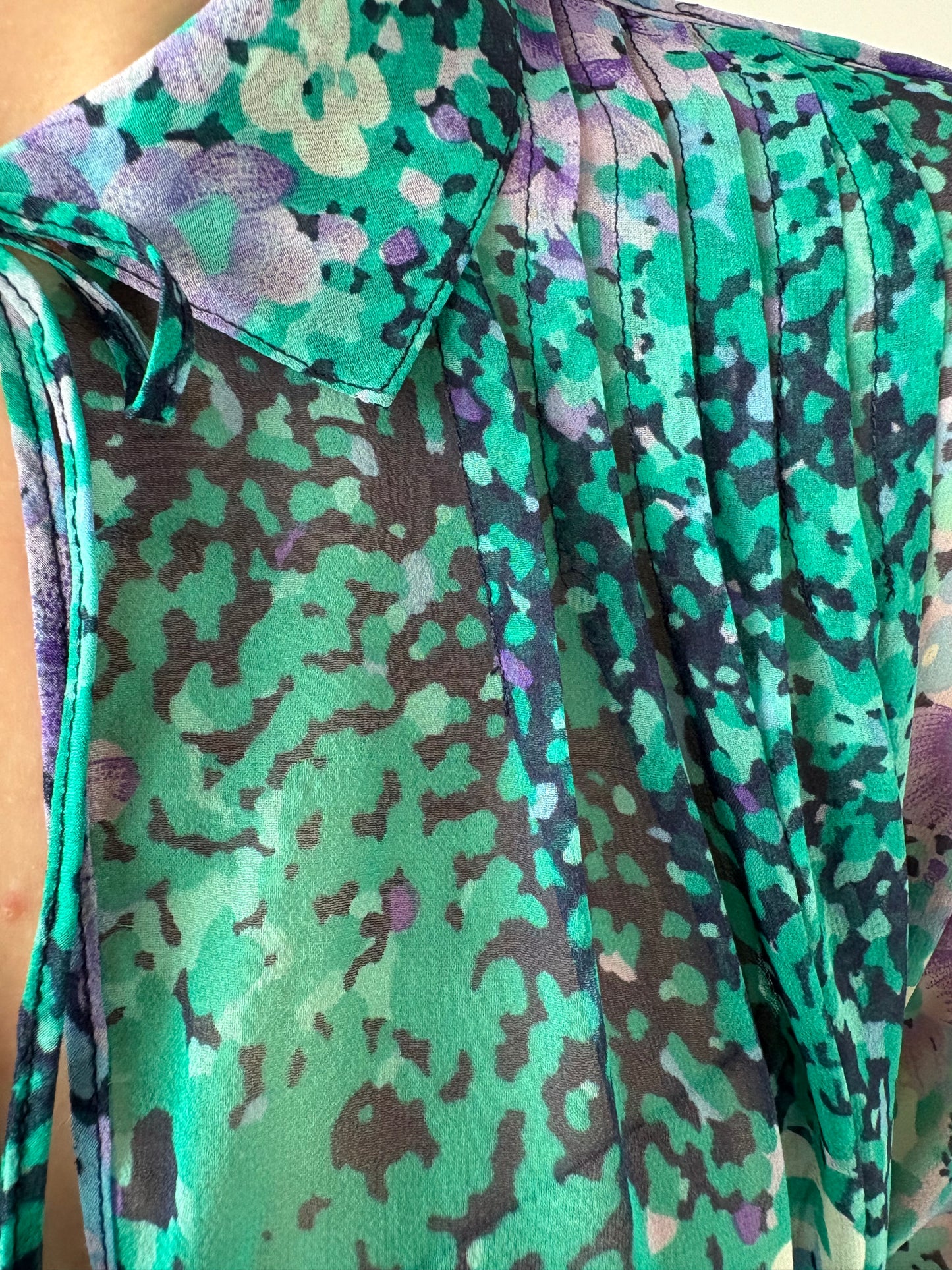 Rochie vintage de excepțională din mătase naturală cu talie reglabilă