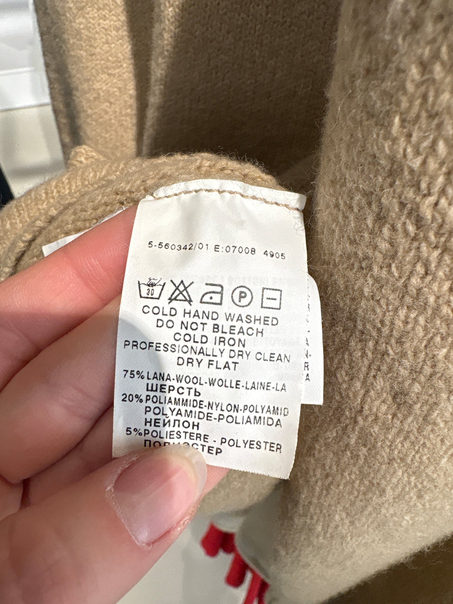 Pulover camel luxury Trussardi în anchior și croi chic din mix de lana extrafina