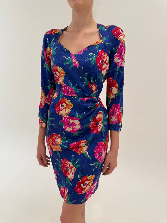 Rochie din mătase naturală Max Mara de la business la cocktail albastru regal