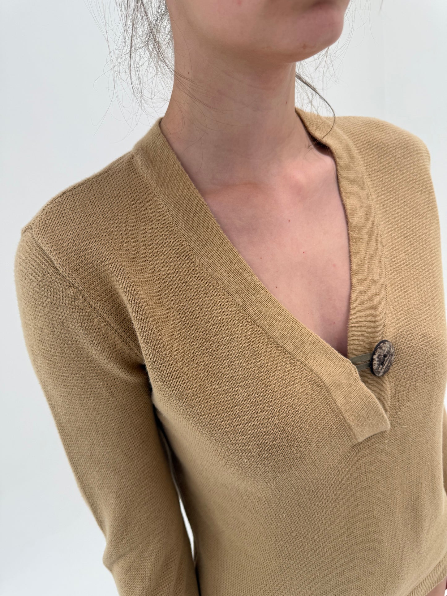 Soft knit Ralph Lauren de vară camel din bumbac în anchior