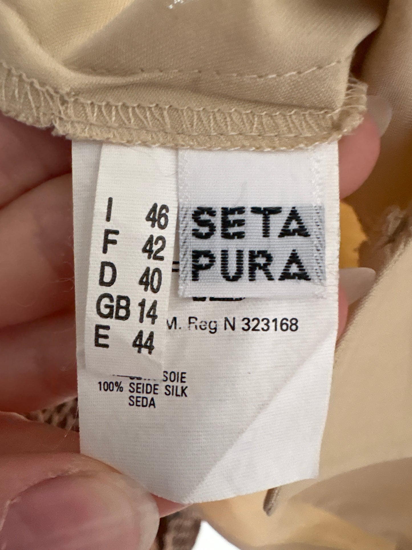Top cambrat camel italian din mătase naturală