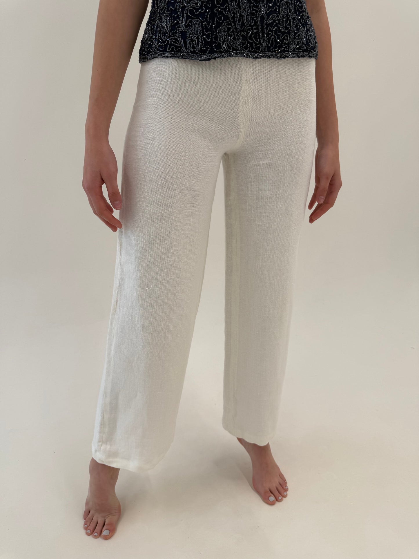 Pantaloni luxury Iceberg din pânză excepțională cu talie extrem de înaltă