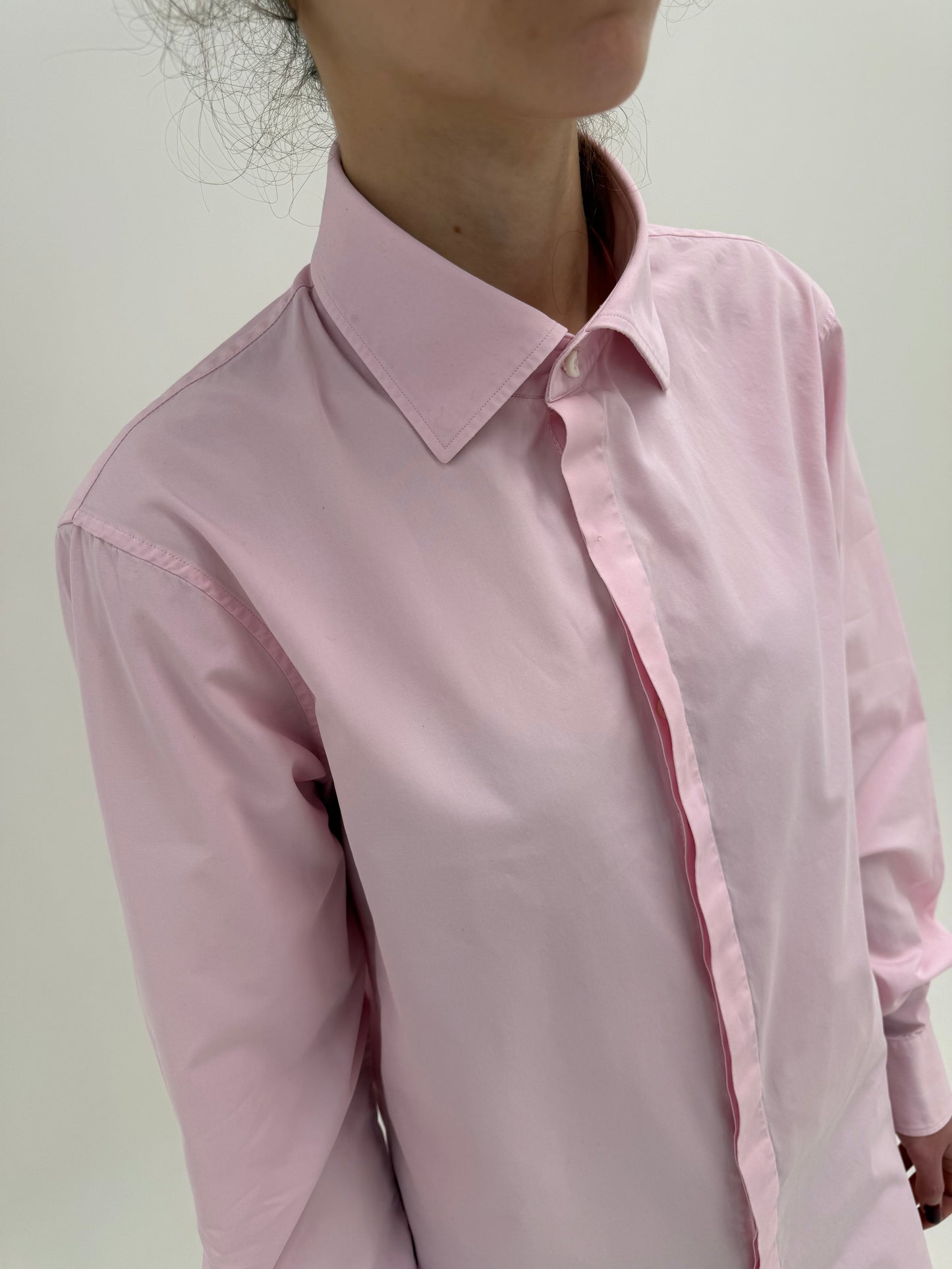 Cămașa tall Dsquared2 din bumbac egiptean în croi actual powder pink