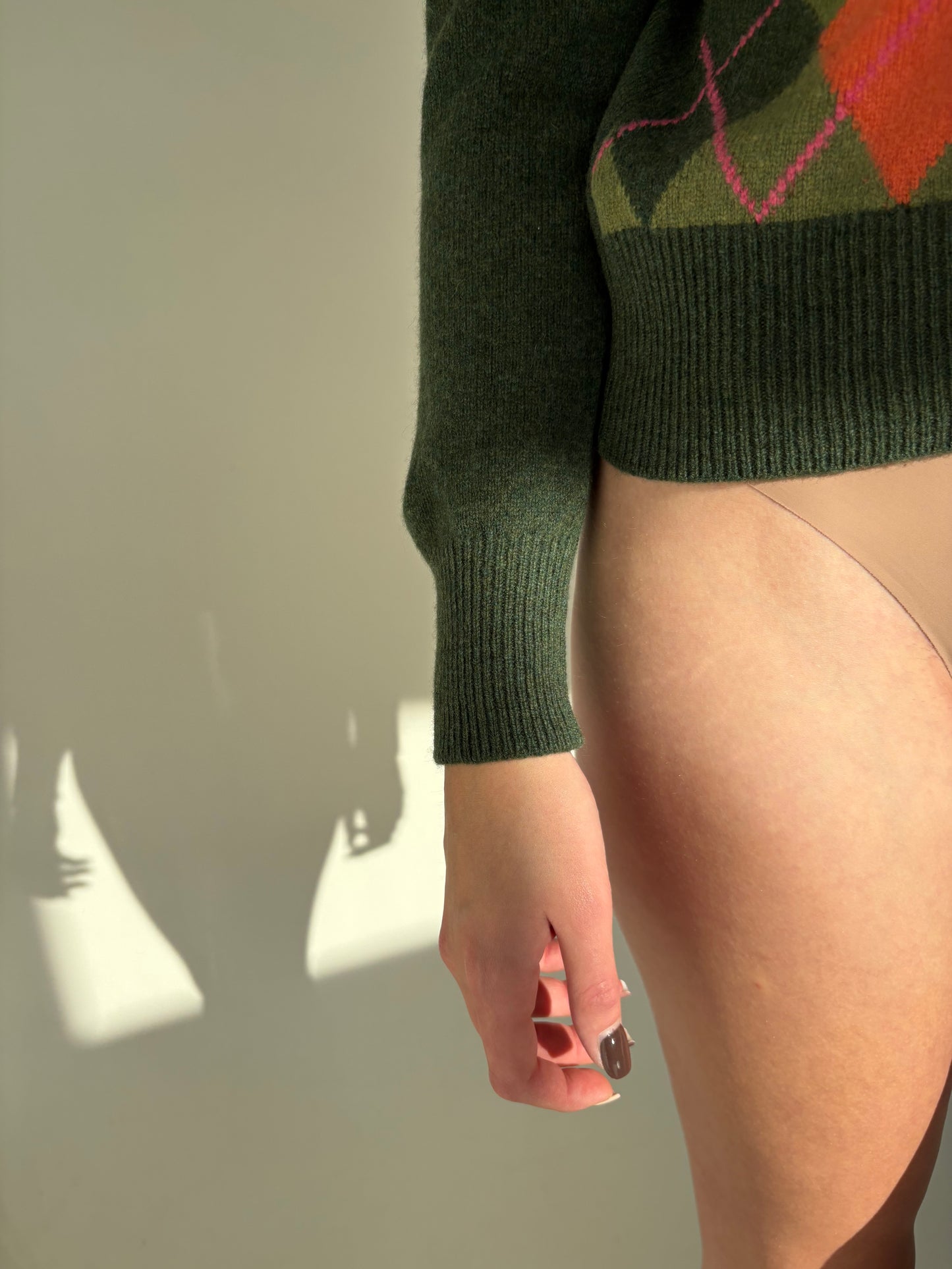 Cardigan premium gros din lana în culori superbe și romburi