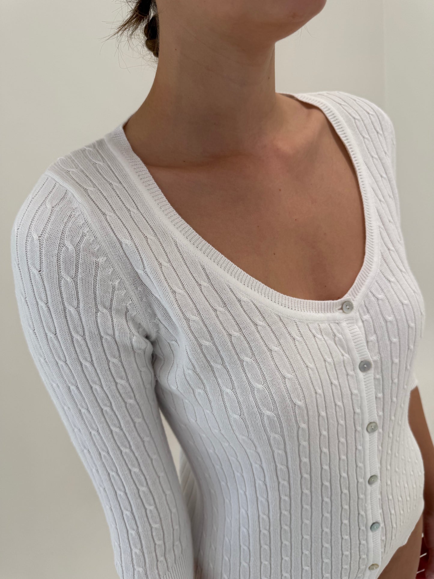 Cardigan din bumbac premium subțire de vară cu torsade