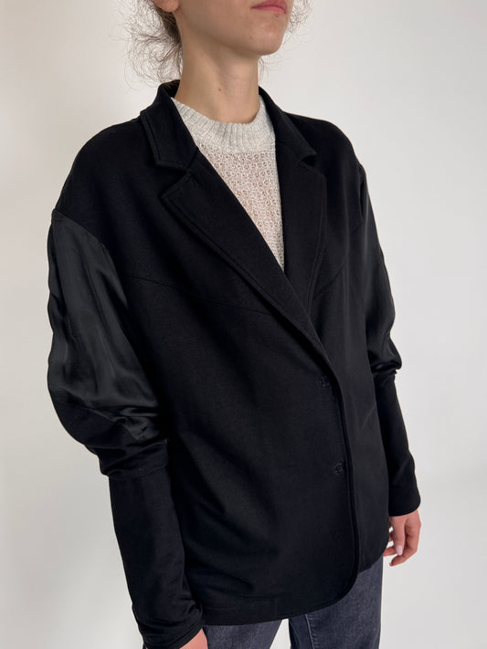 Sacou negru de brand luxury italian în croi super chic modern