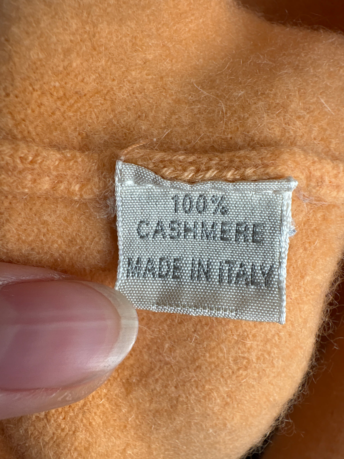 Maleta din cașmir italian multiply high end quarter zip light orange petite