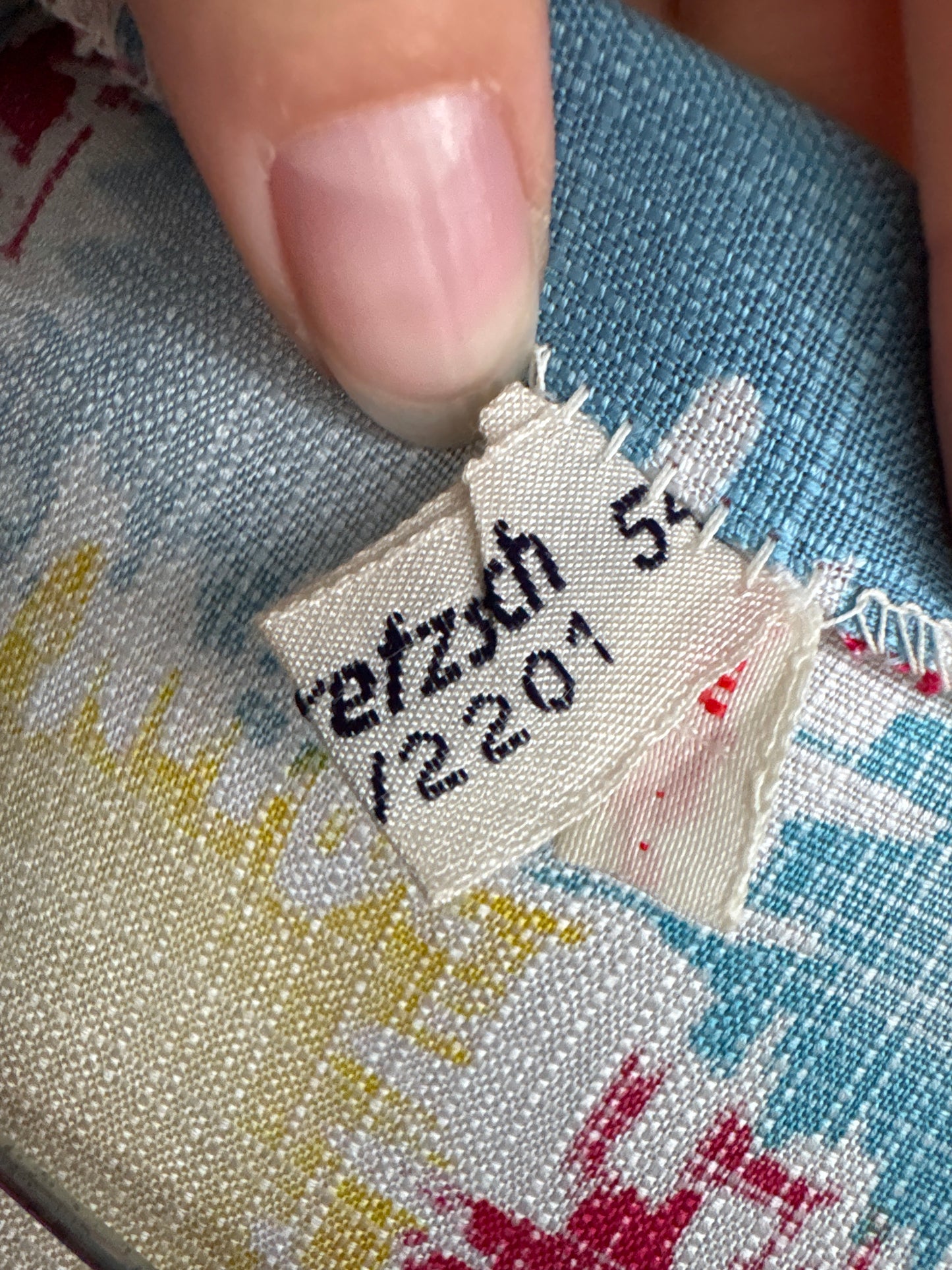 Set old vintage nou cu eticheta din pânză excepțională de in în croi de ani 50