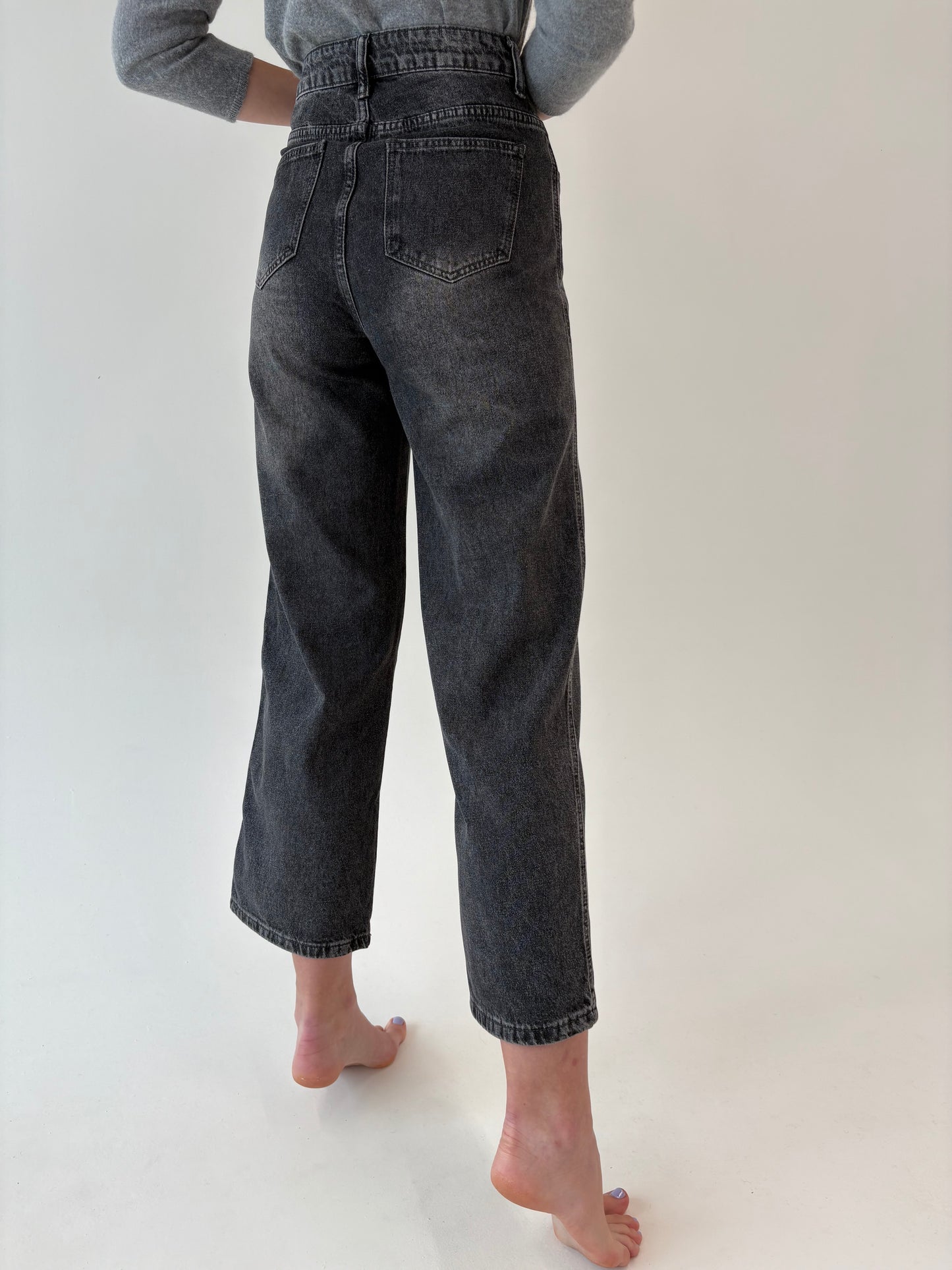Jeans premium cu talie înaltă straight leg