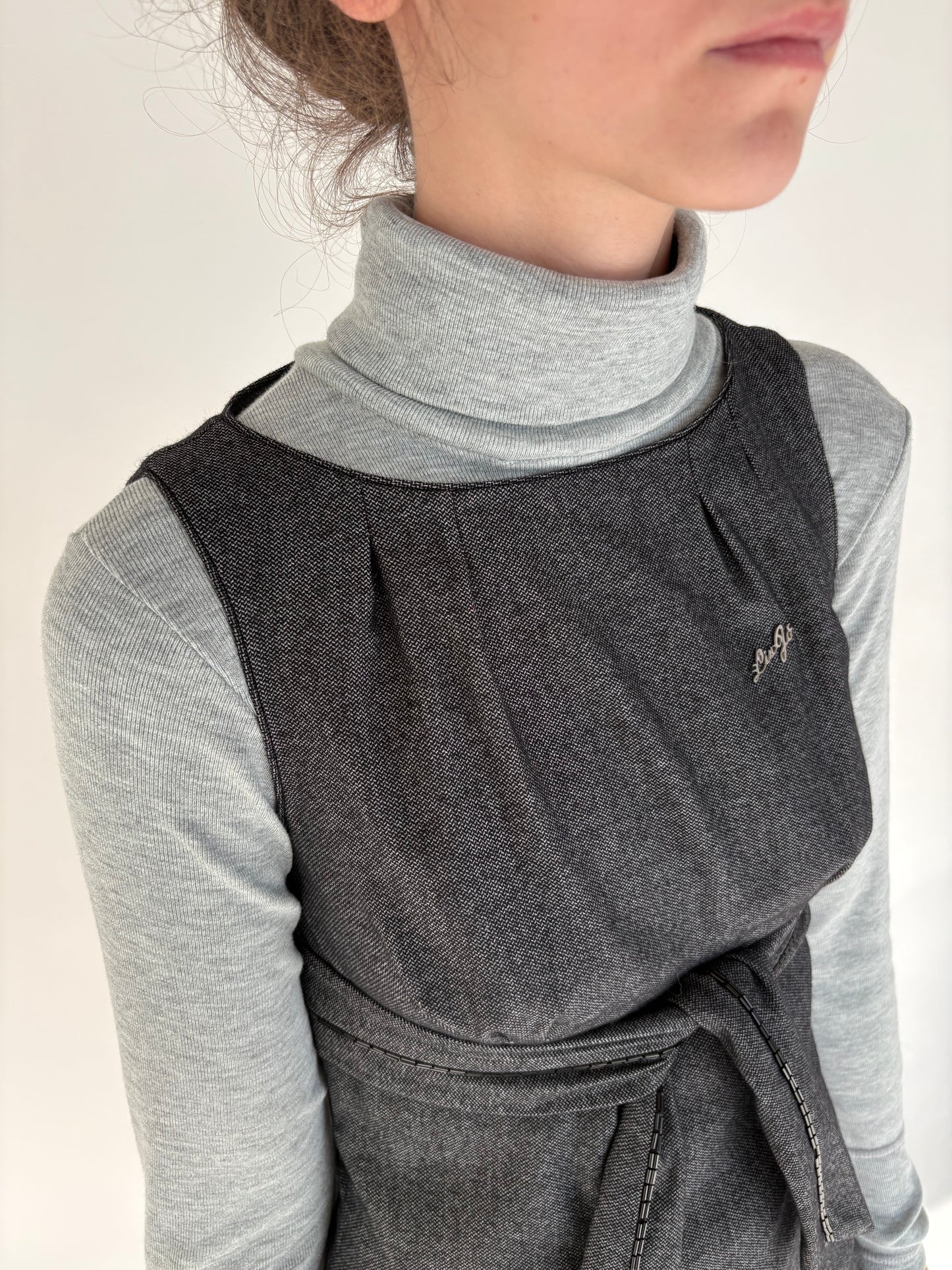 Sarafan Liu&Jo din mix de lana extrafina cu drapaj si talie ultra înaltă