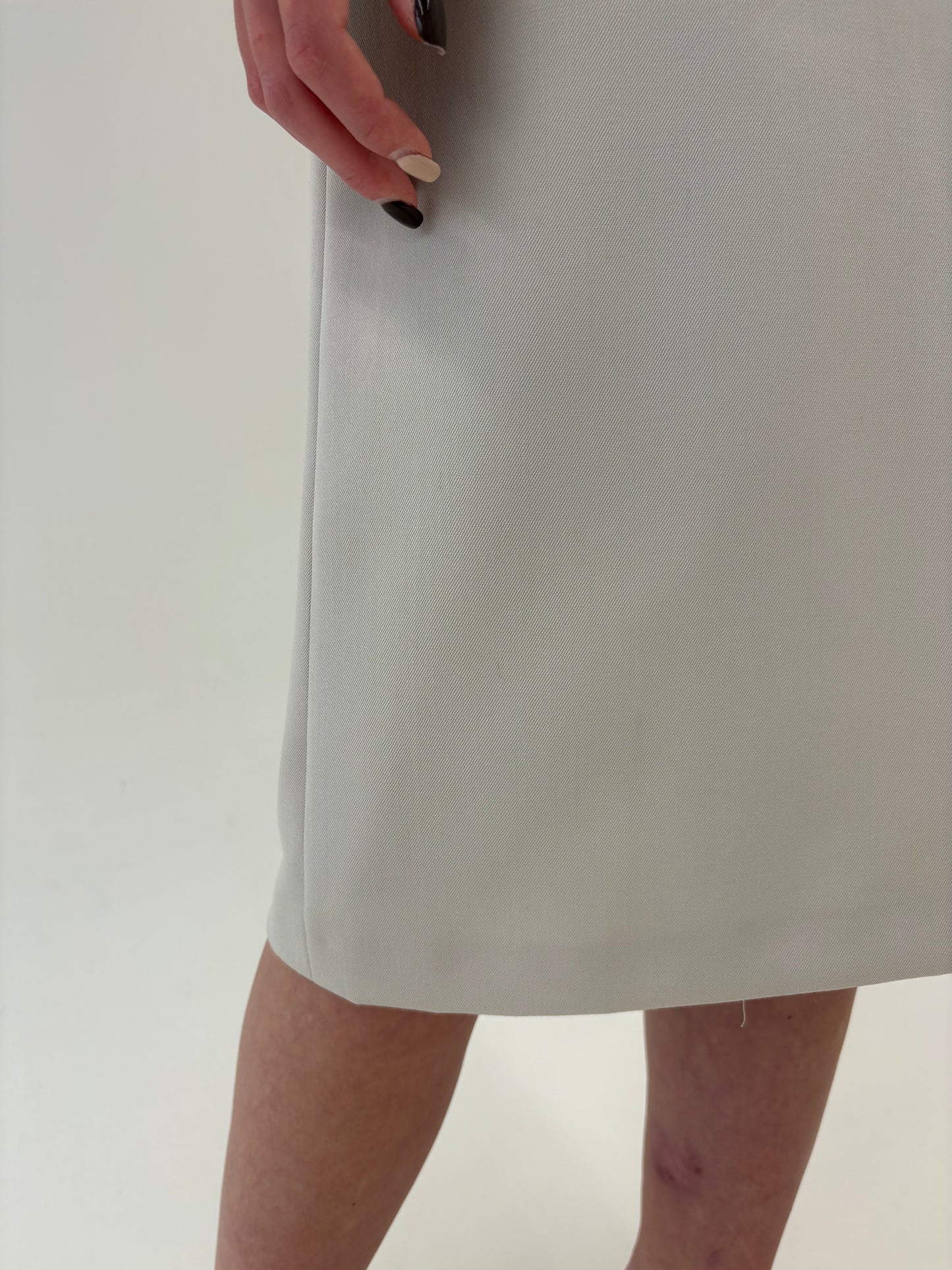 Fustă high end italiană silver gray cu buzunare de la zi la seară