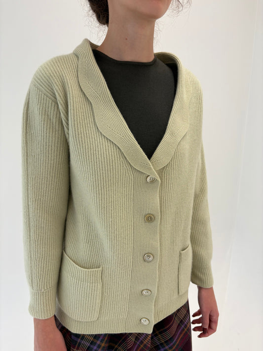 Jacheta de cașmir super gros de brand luxury italian pistachio green