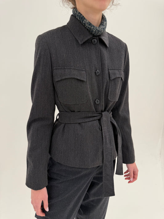 Jacheta italiană din lana pura extrafina cu talie reglabilă marcată