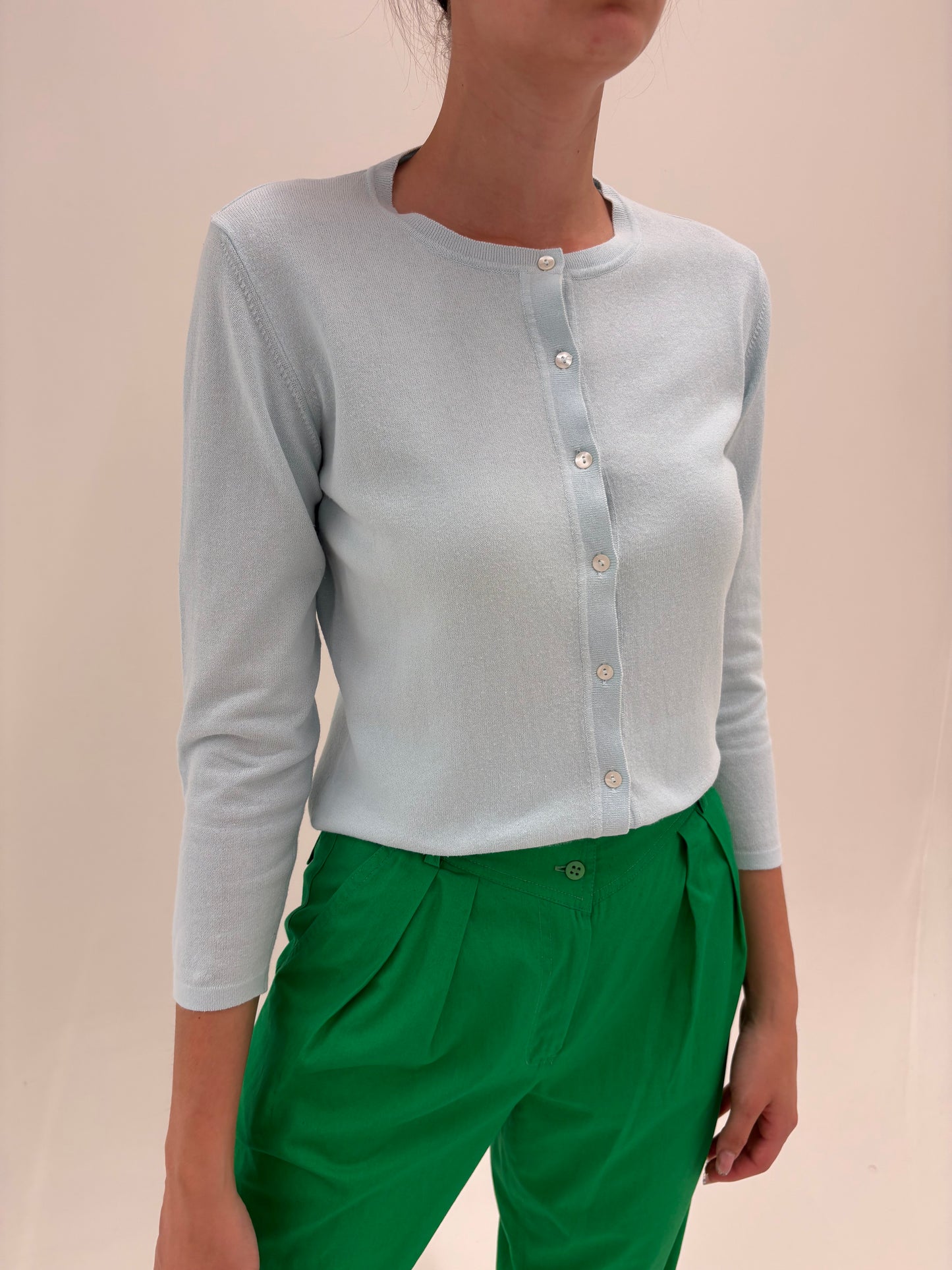 Cardigan baby blue Max Mara de vară din bumbac