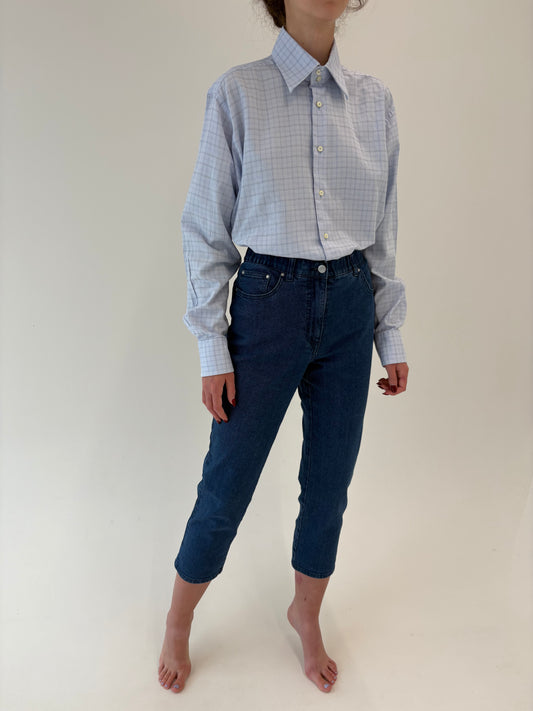 Jeans vintage petite modelator classic wash cu talie înaltă