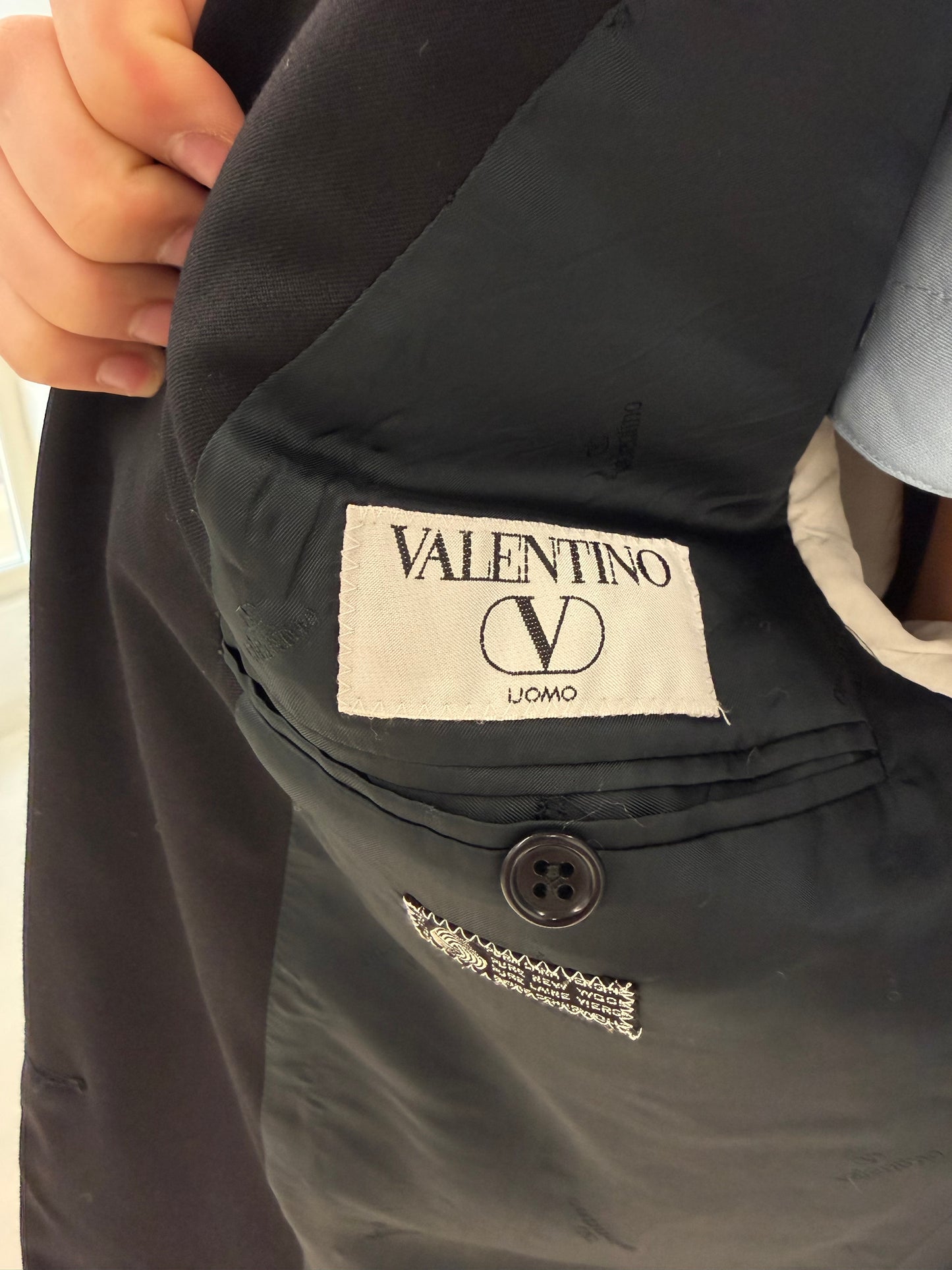 Sacou vintage Valentino de sezon cald cu închidere dublă în croi actual