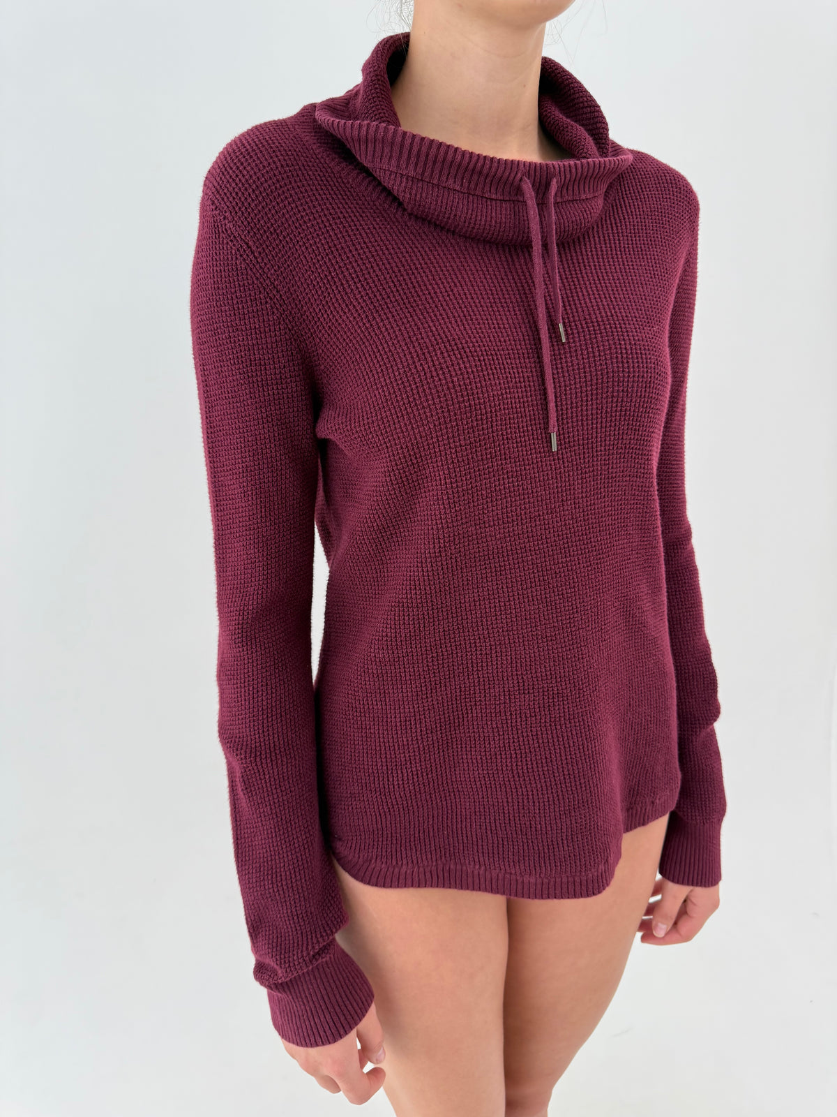 Pulover Ralph Lauren plum din bumbac gros de gramaj mare cu influențe casual
