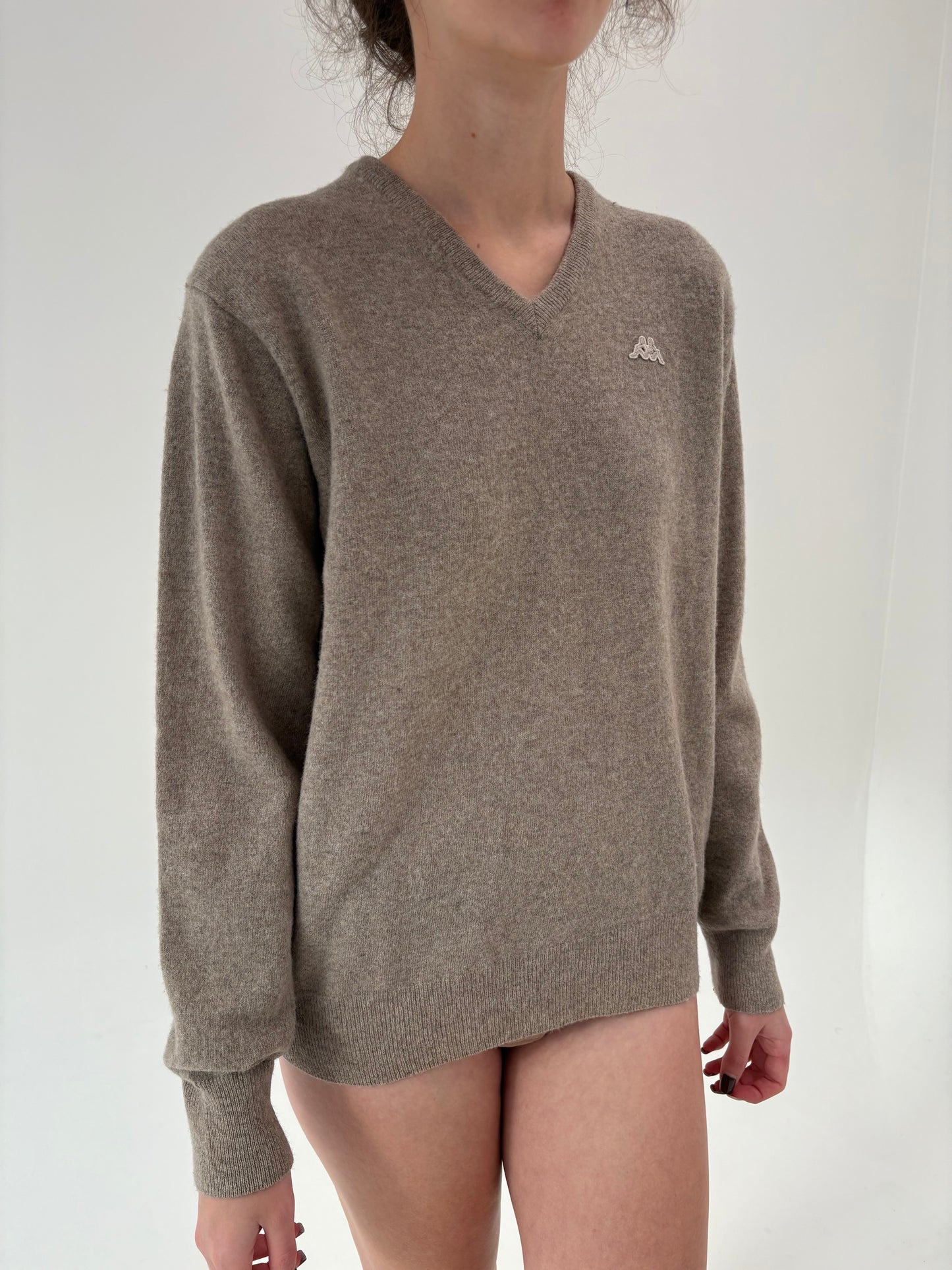 Pulover dark nude 80% lana plină fina de gramaj mare în anchior