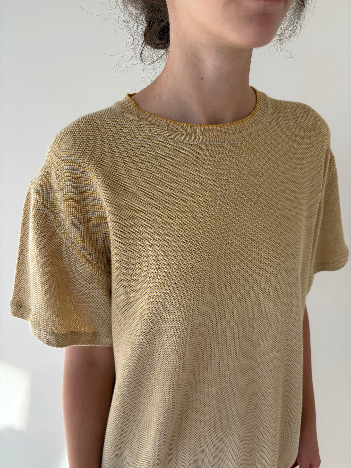 Top camel italian din jerse excepțional de bumbac de gramaj mare