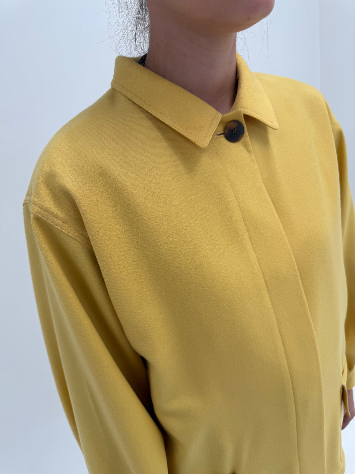 Jacheta vintage butter yellow italiană din lana excepțională extrafina