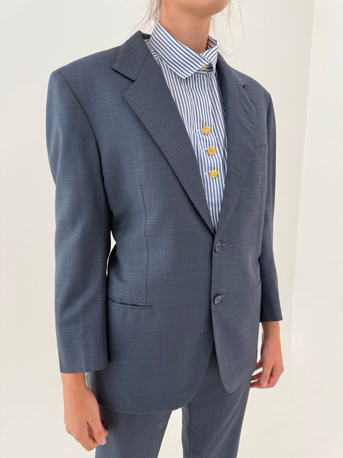 Costum high end sartorial italian din cea mai fină stofita de lana
