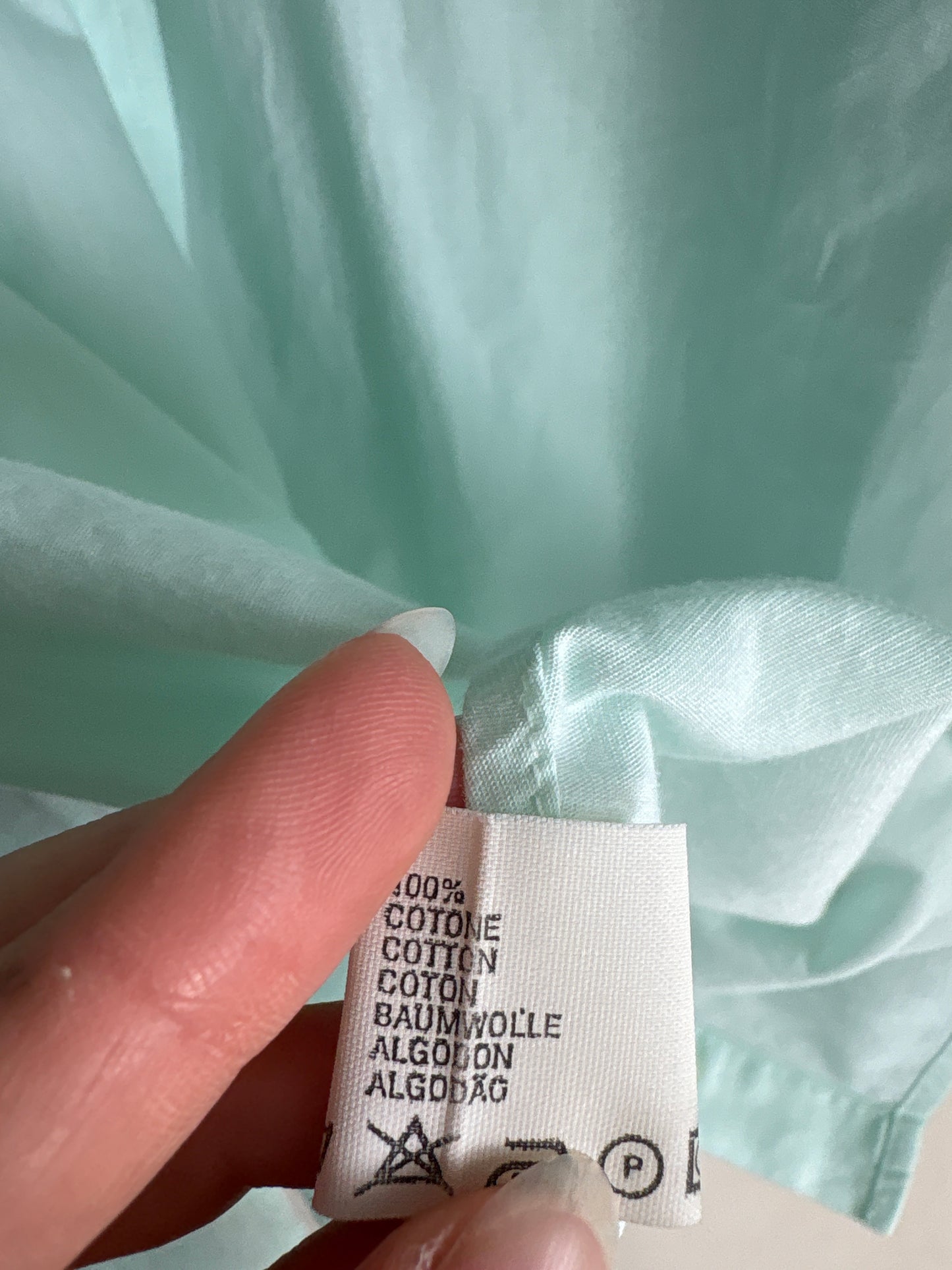 Cămașa mint green din poplin premium de bumbac în croi actual