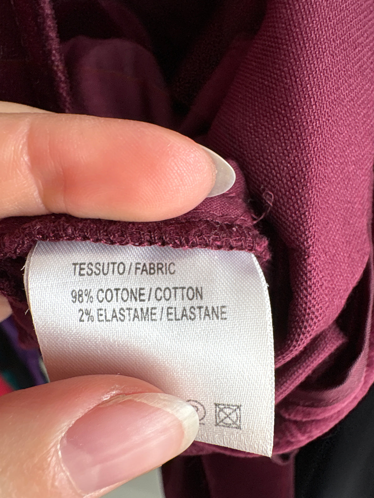 Pantaloni burgundy Luisa Spagnoli din catifea ultra confort petite