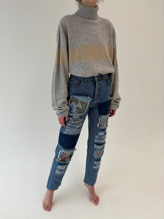 Jeans vintage premium tall Patchwork classic wash