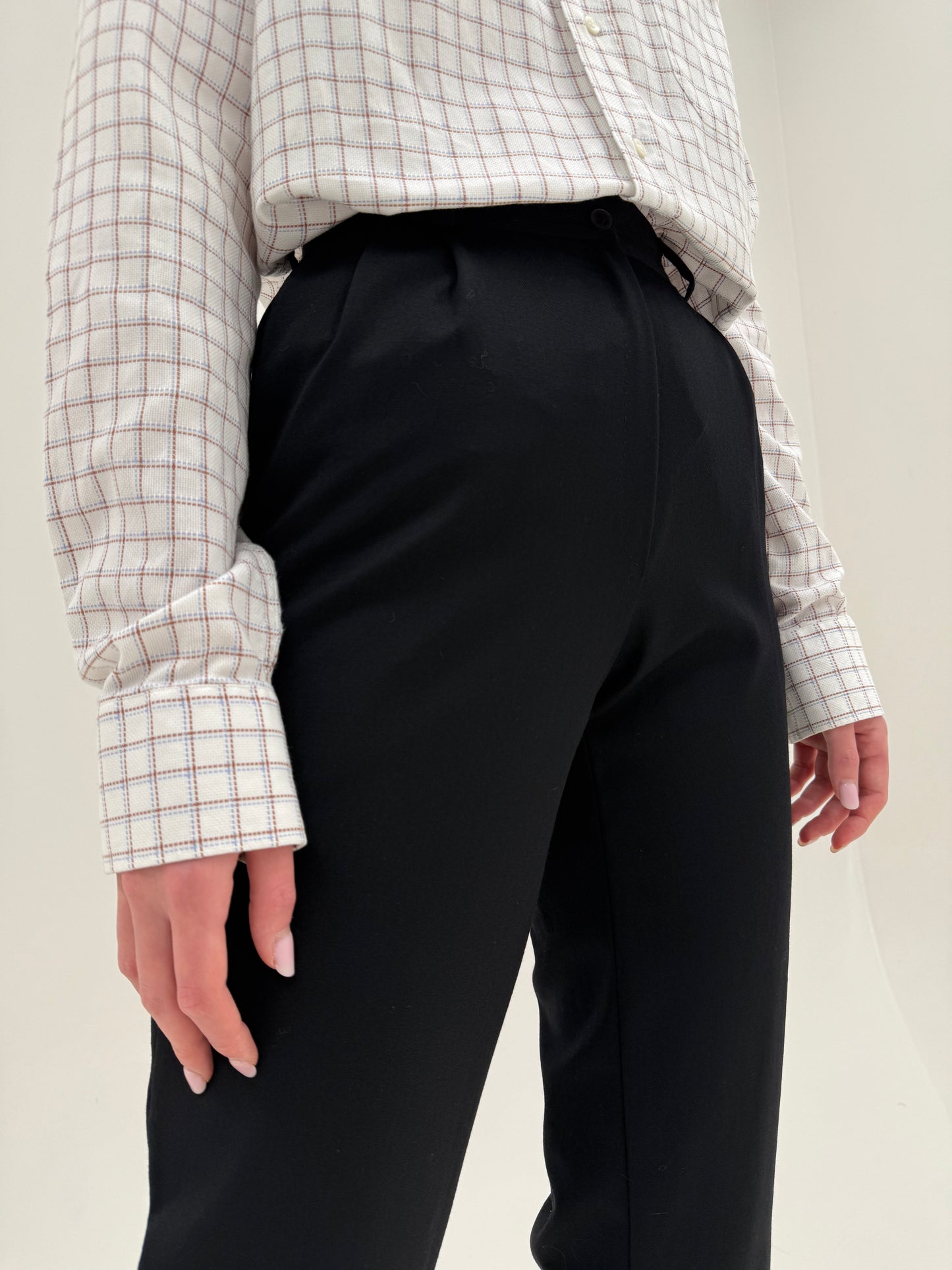 Pantaloni petite țigaretă din lana groasă extrafina certificată