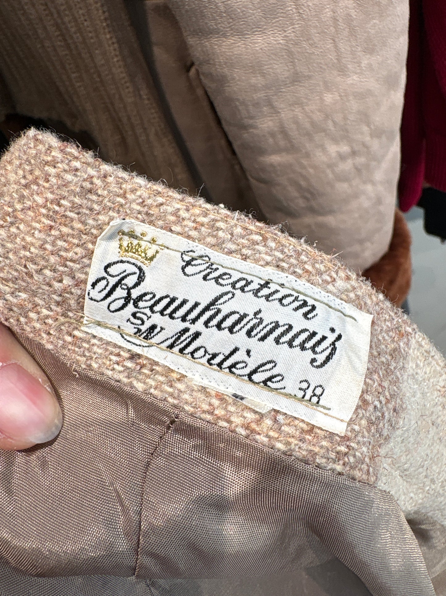 Fustă ultra amplă midi spre maxi din tweed excepțional de lana în culori superbe