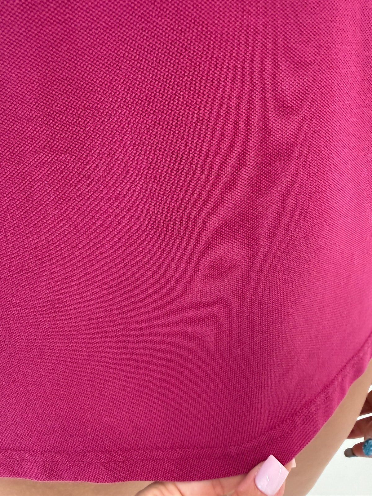 Top Burberry polo magenta din bumbac pique feminin