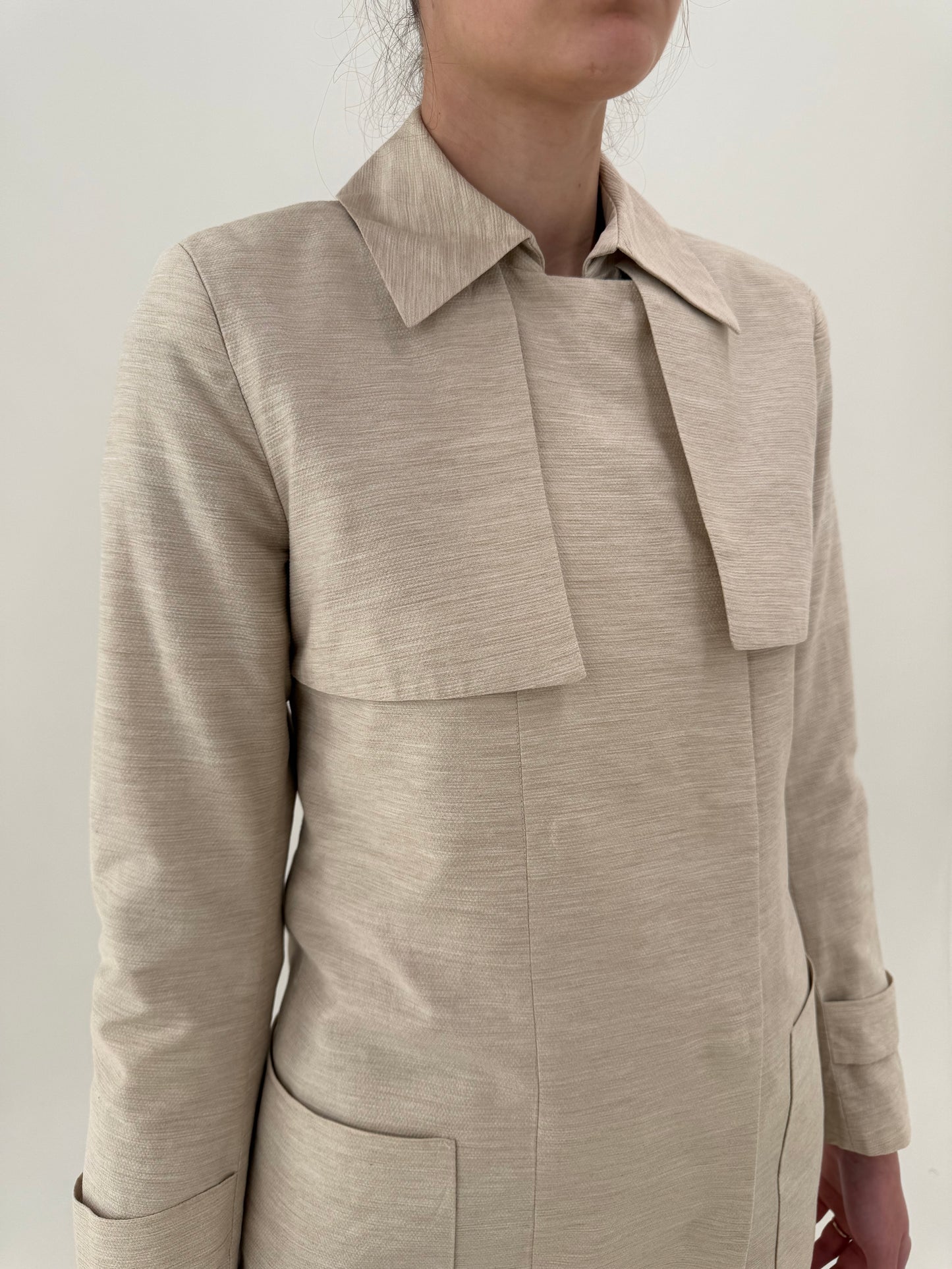 Trench nude de brand premium italian din pânză extrafina impermeabilă