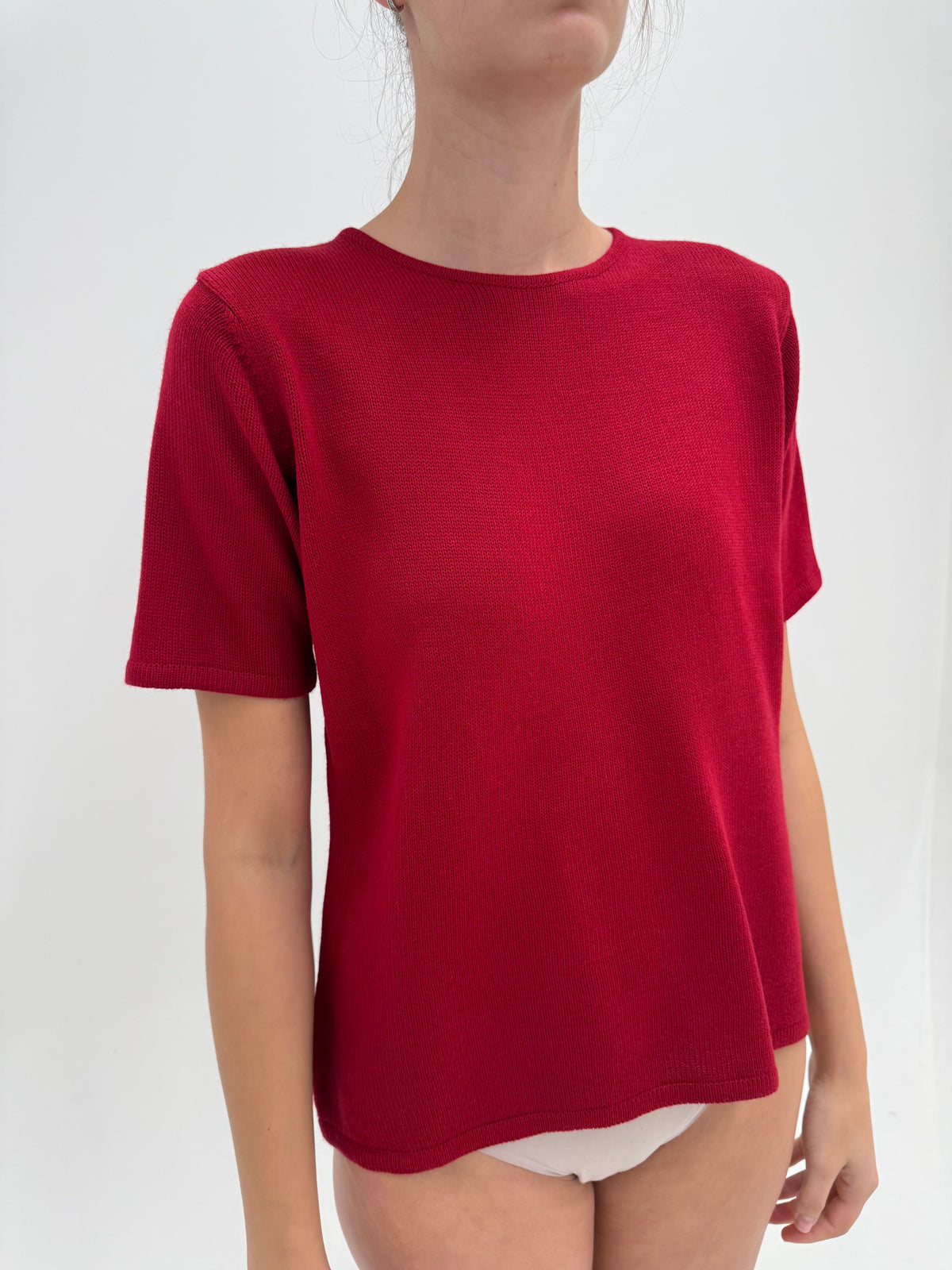 Top dark cherry red 70% lana extrafina