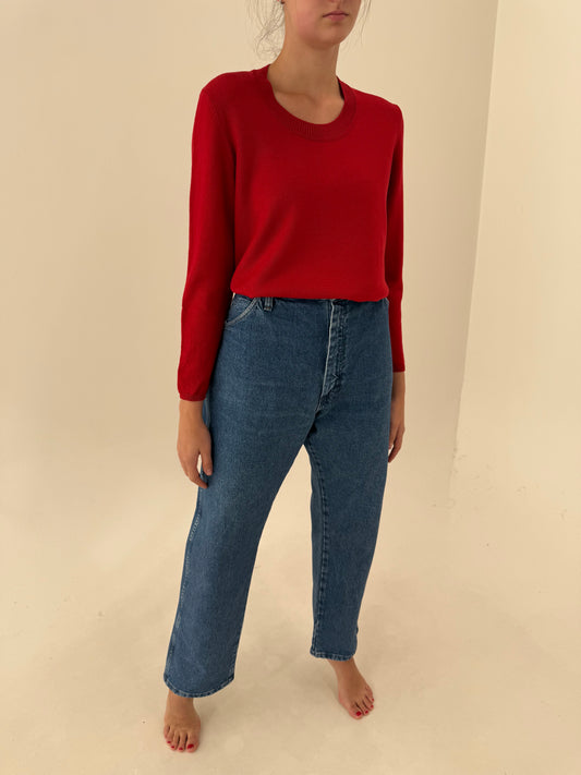 Jeans vintage premium tall classic wash and fit din bumbac gros cu talie ultra înaltă