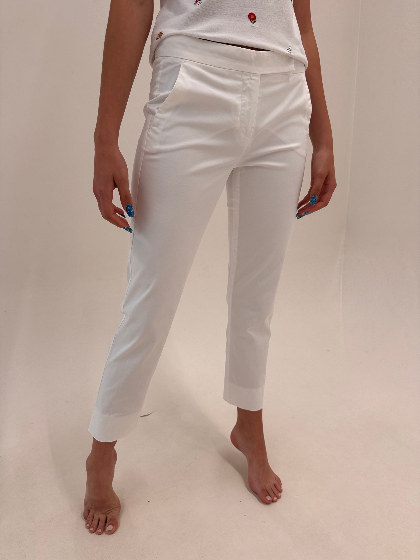 Pantaloni petite Max Mara din poplin premium de bumbac ultra confort