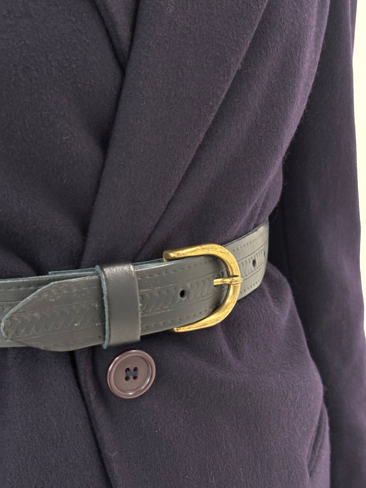 Centura din piele naturală cu feronerie aurie