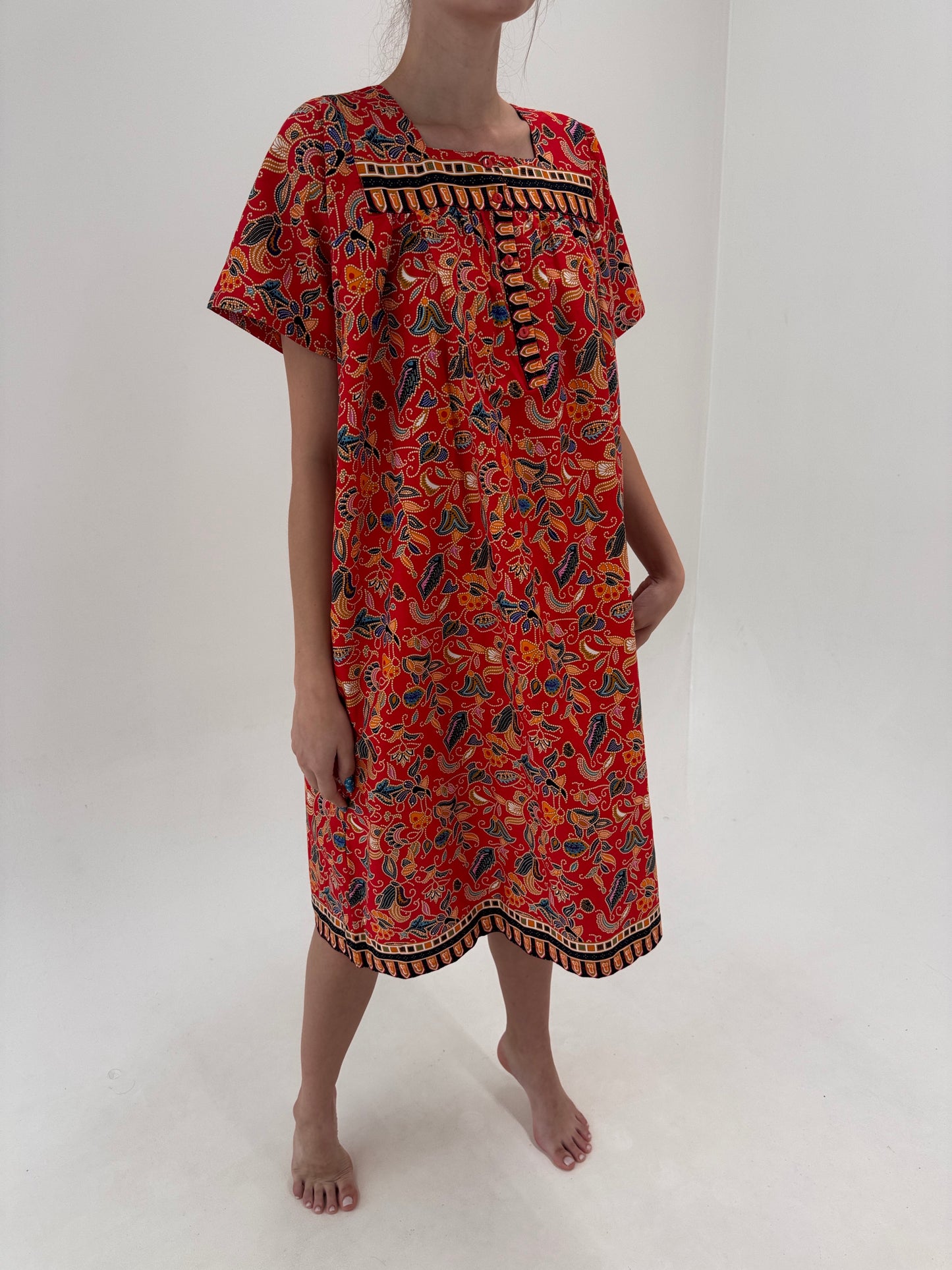 Rochie tip kaftan din pânză de bumbac